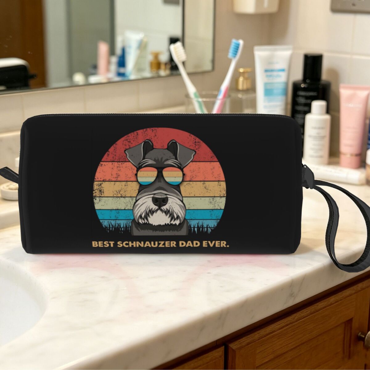 Beauty Forever Makeup - Bolsa de maquillaje Best Schnauzer Dad