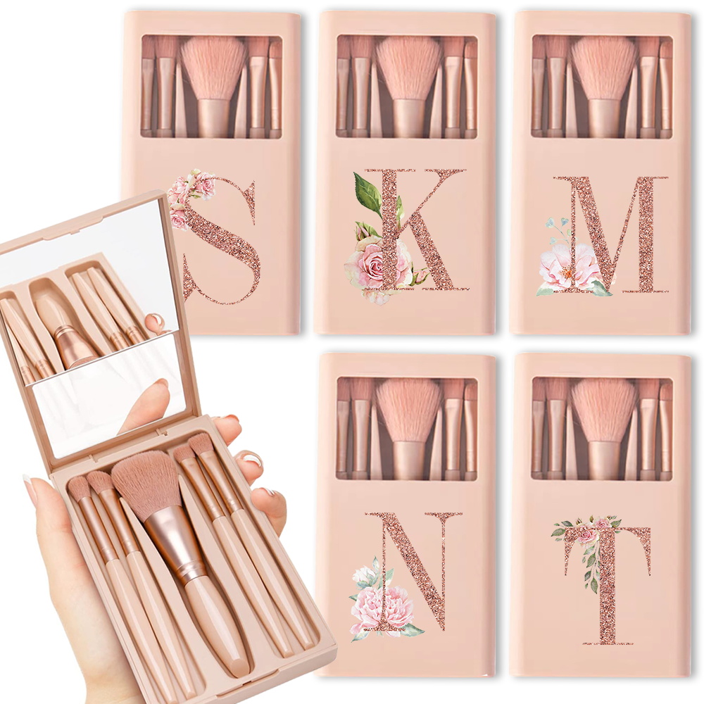Beauty Flower Makeup - Kit de brochas cosméticas con espejo