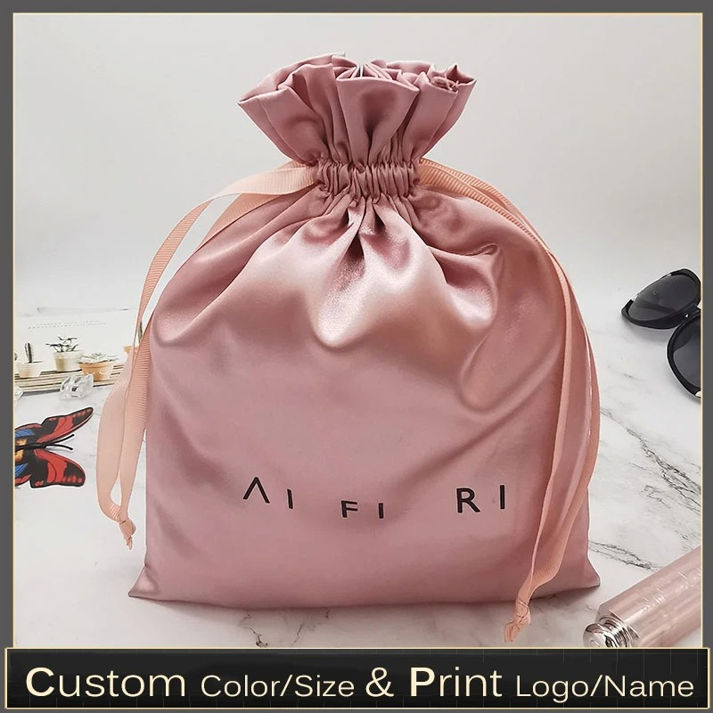 Beauty Flower Makeup - Bolsas de satén con cordón y