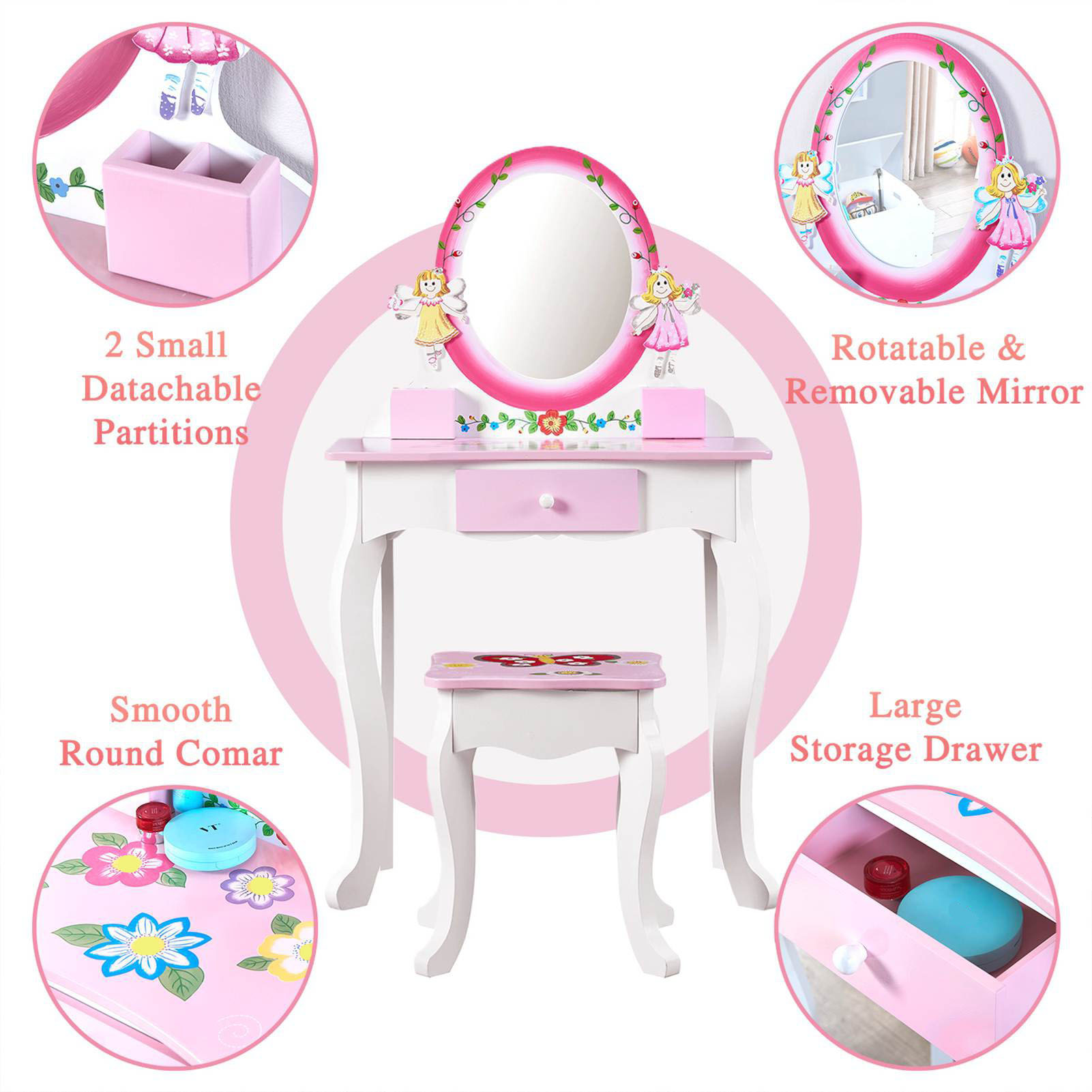 Set de tocador infantil con es - Beauty Flower Makeup reseña y precio