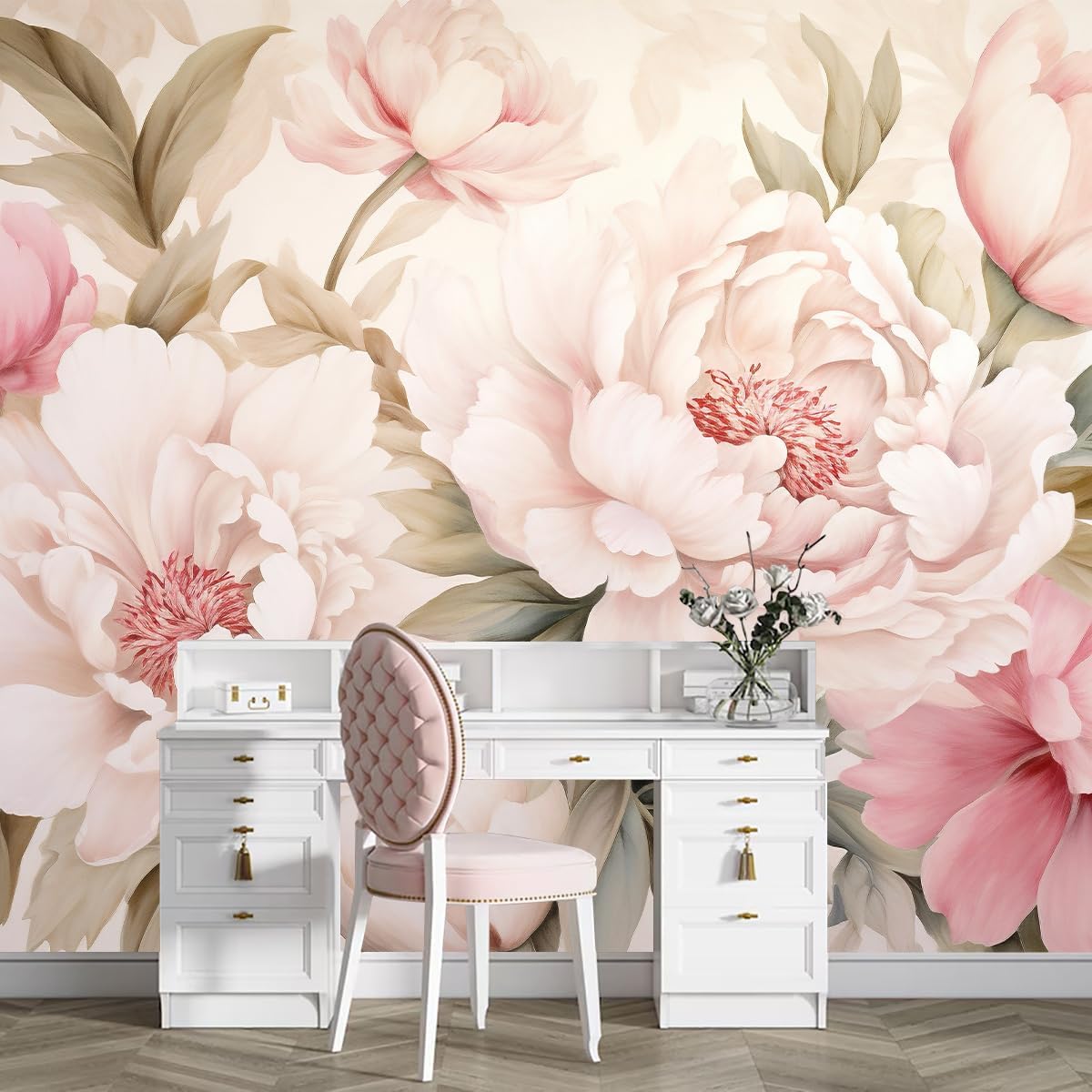 Elegante Mural Floral de Peoní - Beauty Flower Makeup reseña y precio