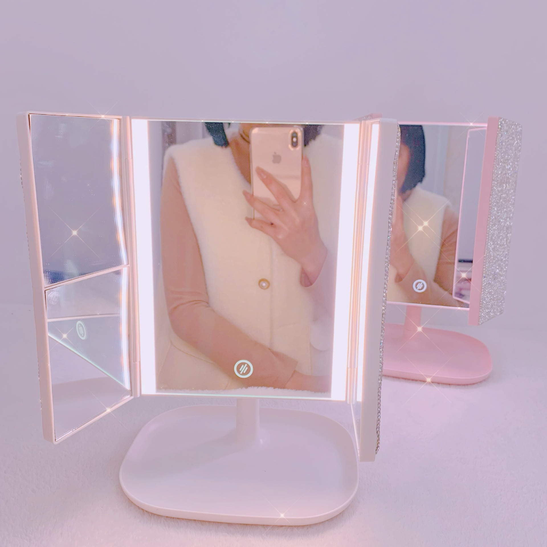 Espejo de maquillaje LED tripl - Beauty Forever Makeup reseña y precio