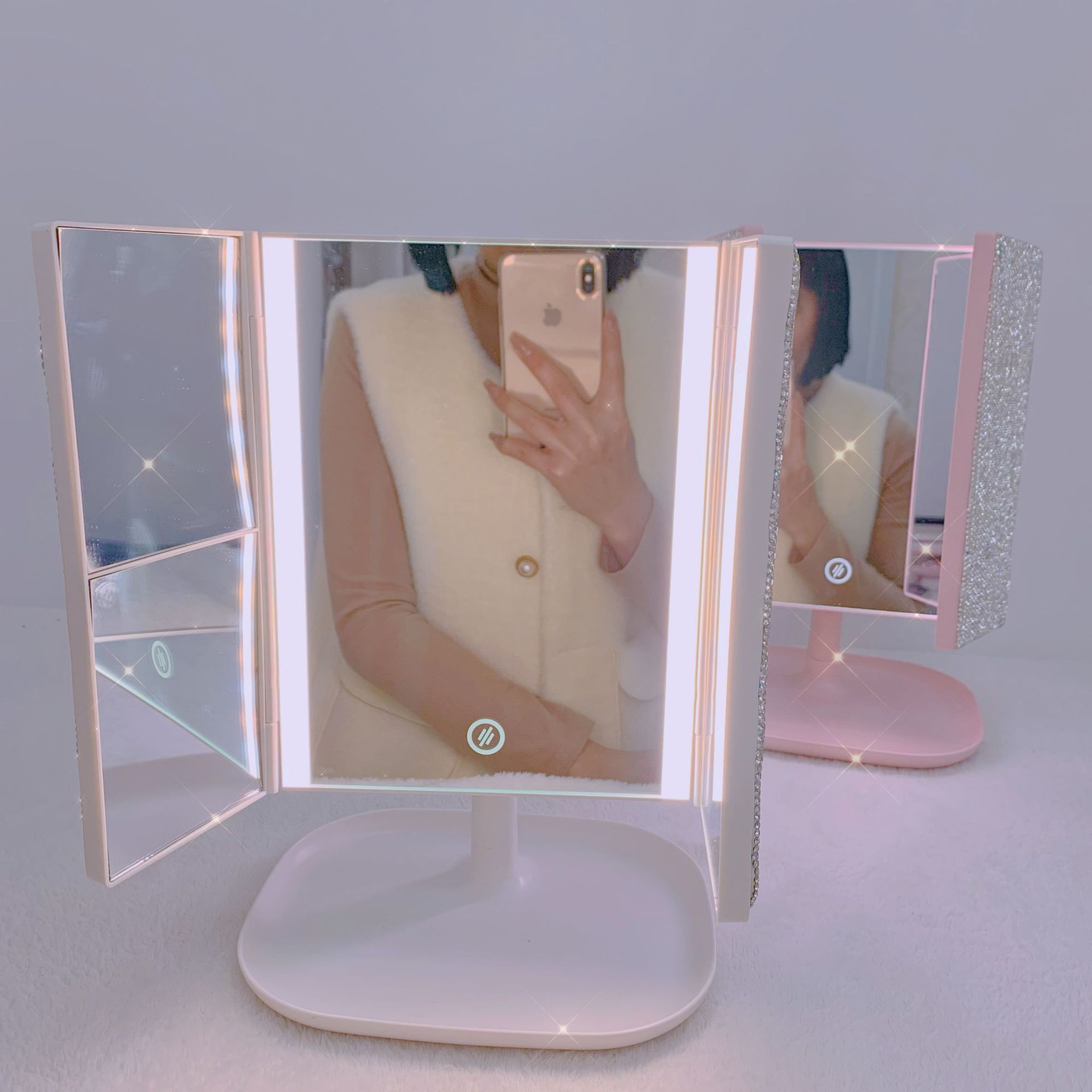 Espejo de maquillaje LED tripl - Beauty Forever Makeup reseña y precio